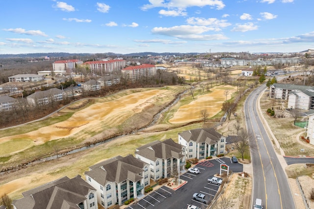 aerial view with view of golf course