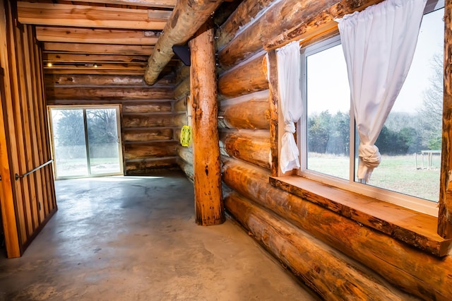 view of unfinished attic