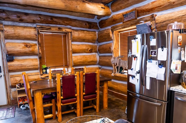 dining room with visible vents