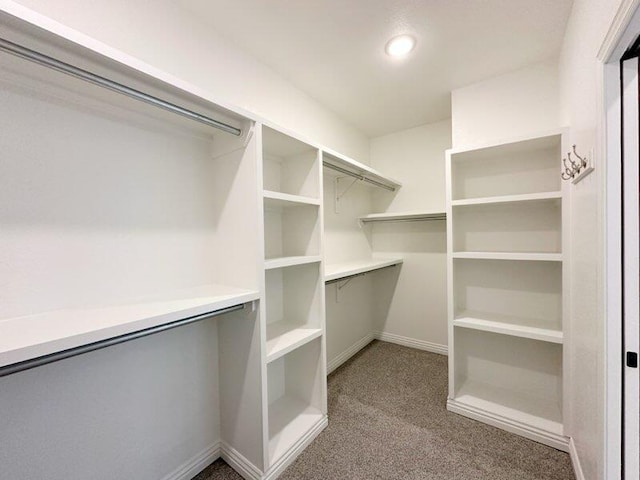 spacious closet with carpet floors