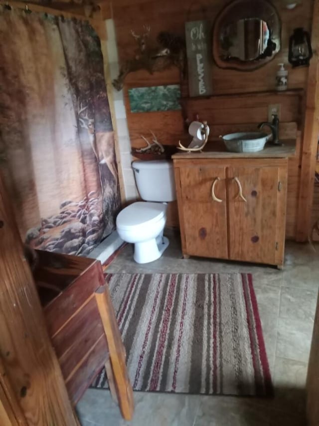 bathroom with toilet and vanity