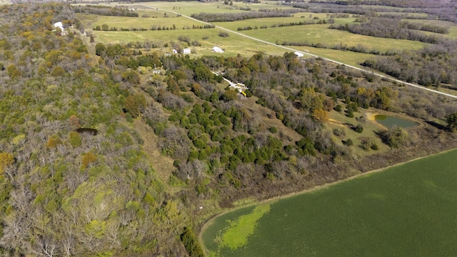 aerial view featuring a rural view