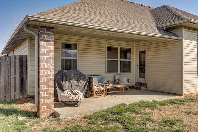 view of patio with fence