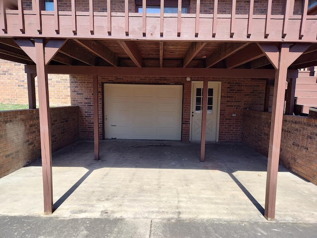 view of garage