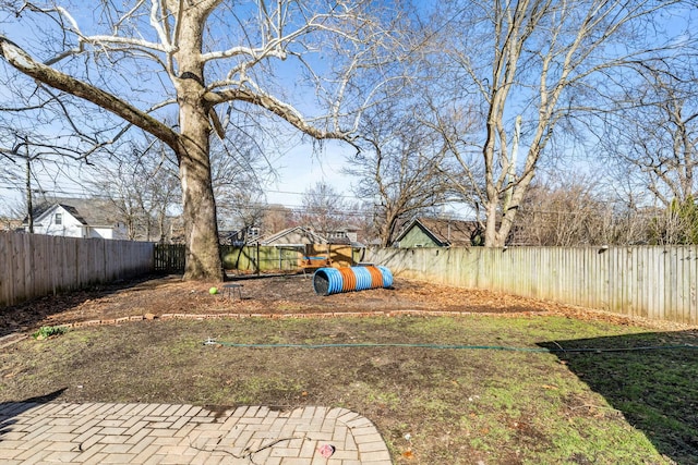 view of yard featuring fence private yard