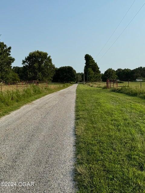 view of road with a rural view