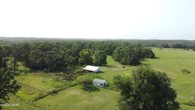aerial view featuring a rural view