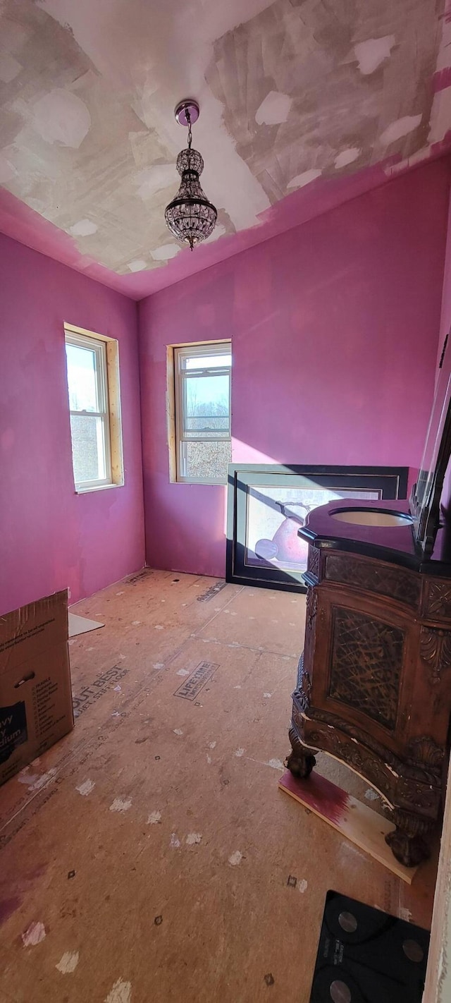 interior space with vaulted ceiling