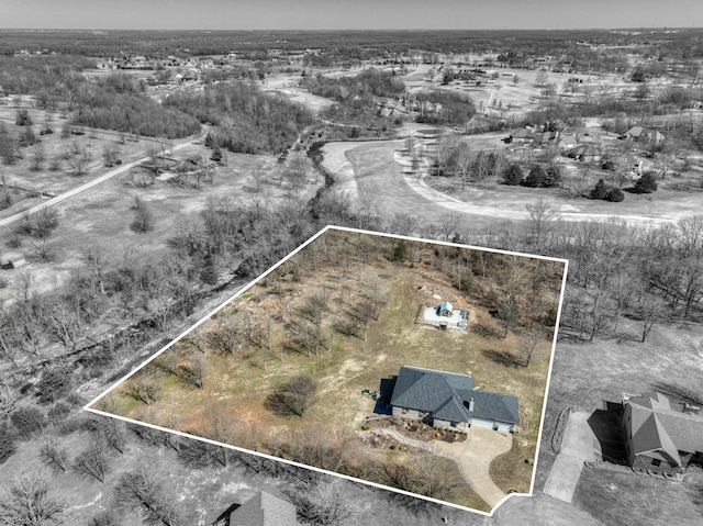 aerial view with a rural view