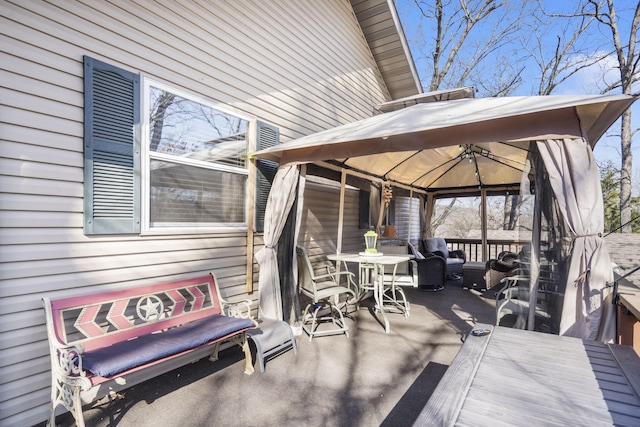 view of patio / terrace with a gazebo