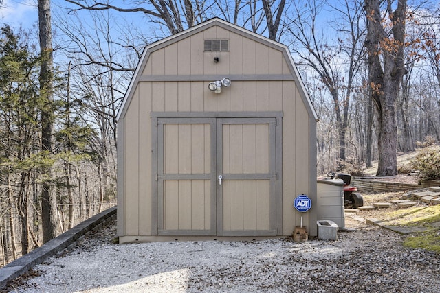 view of shed