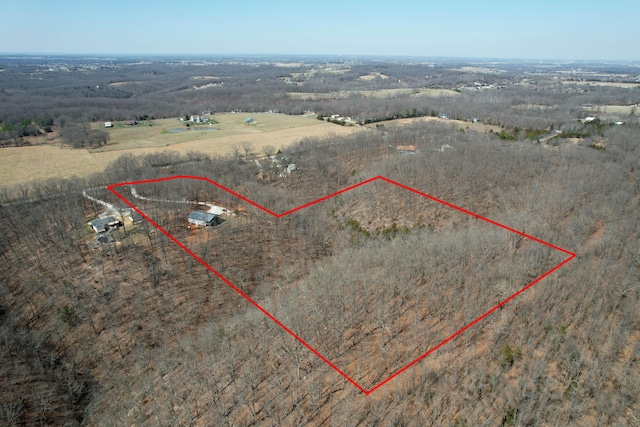 drone / aerial view with a rural view