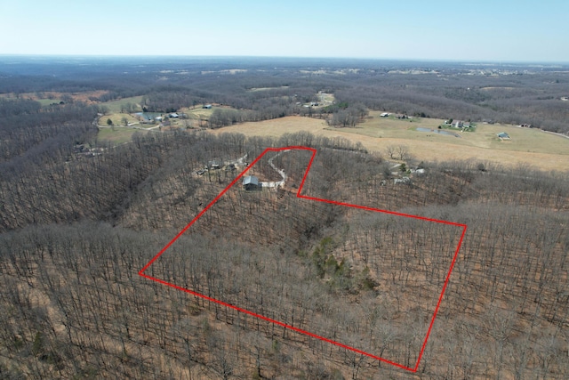 bird's eye view featuring a rural view