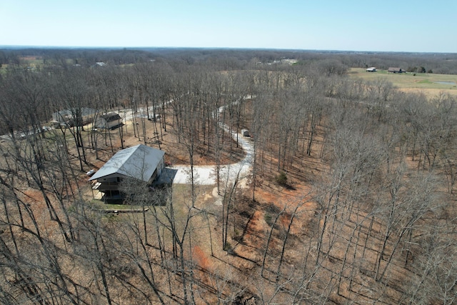 drone / aerial view with a rural view