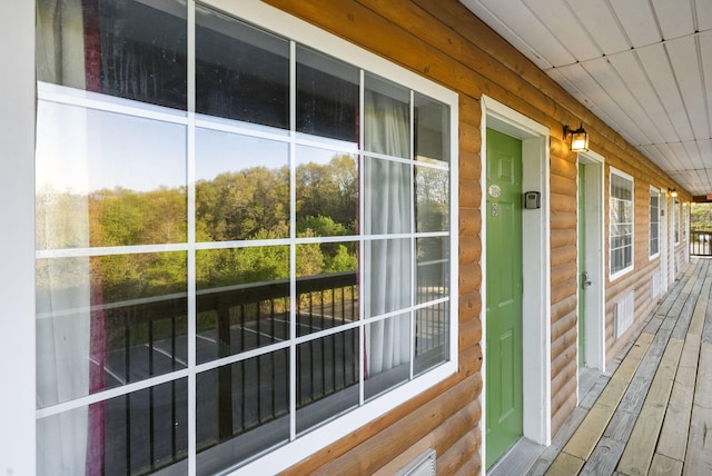 deck featuring covered porch