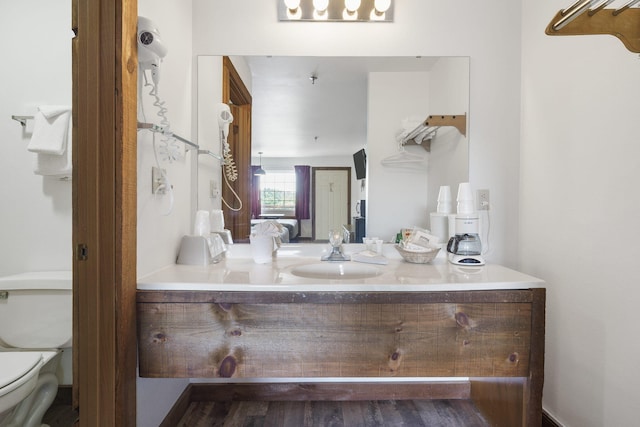 bathroom with toilet and vanity