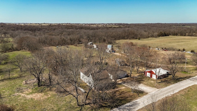 aerial view featuring a rural view