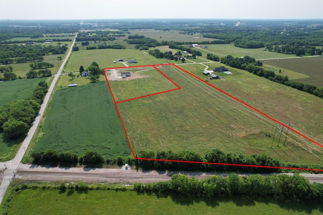 1883 S Farm Rd Unit 107, Springfield, MO 65802 - overview of rural landscape with property parcel outlined and agricultural land