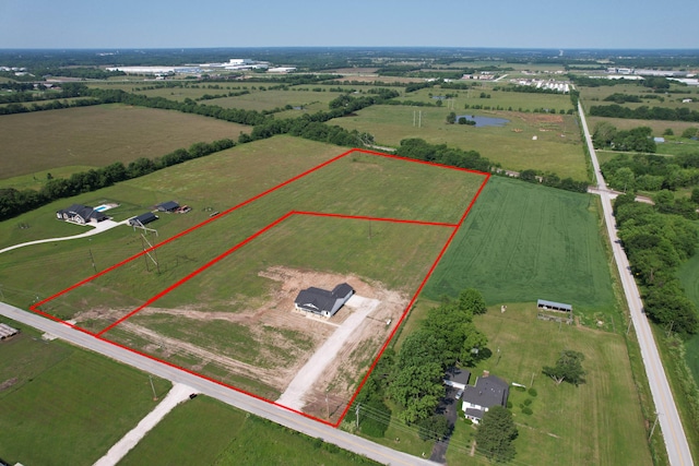 1883 S Farm Rd Unit 107, Springfield, MO 65802 - overview of rural landscape featuring property boundaries highlighted and agricultural land