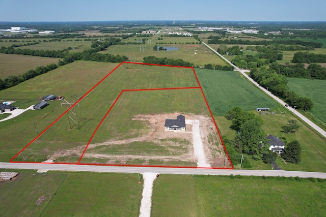 1883 S Farm Rd Unit 107, Springfield, MO 65802 - view of rural area with property parcel outlined and a pastoral area