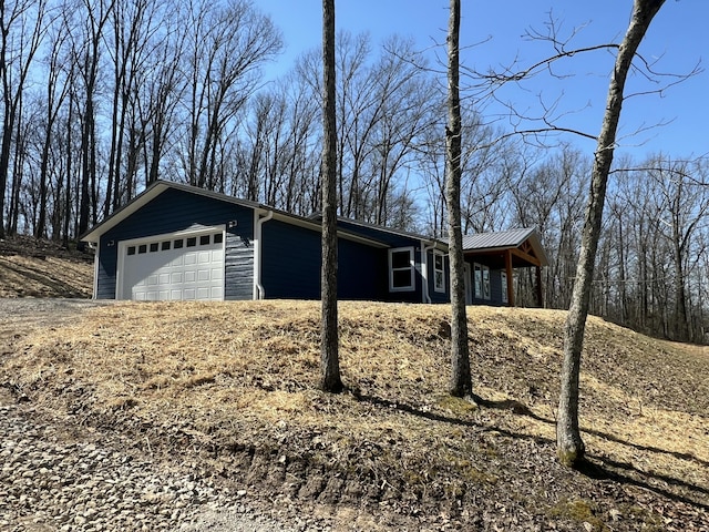 exterior space with an attached garage