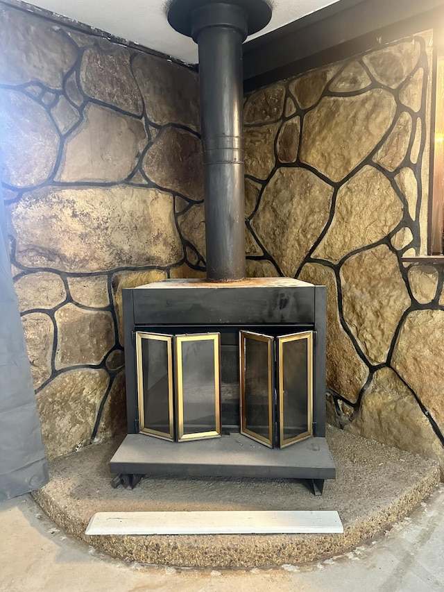 details with a wood stove