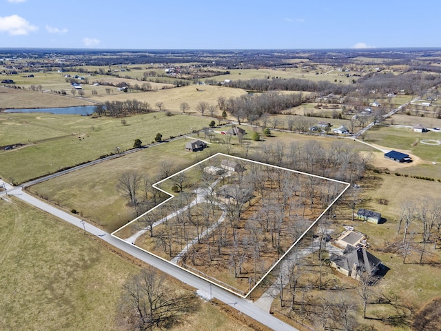 drone / aerial view featuring a rural view