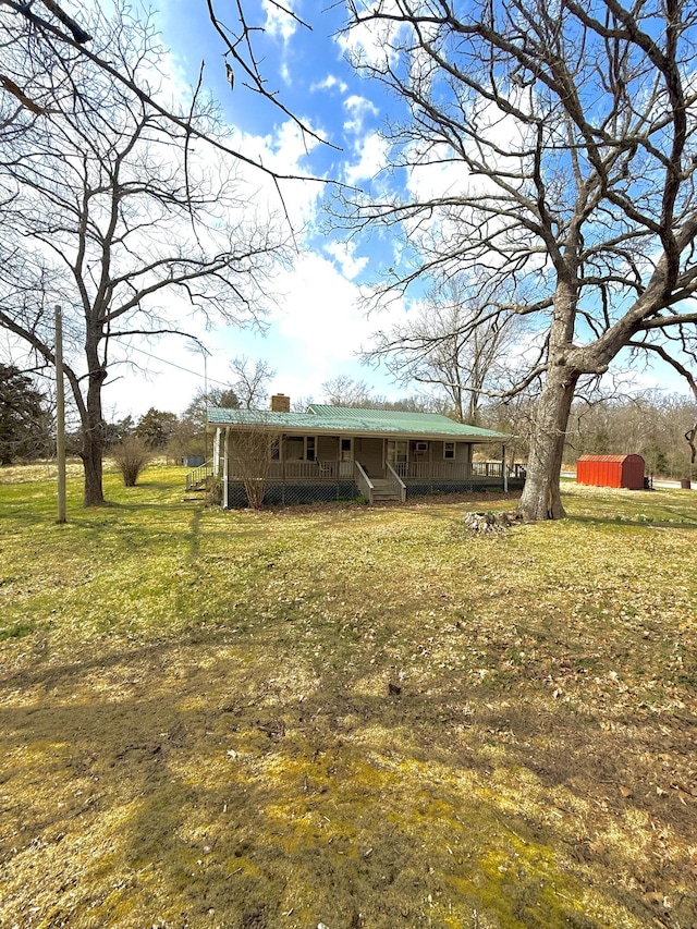 view of yard featuring a porch