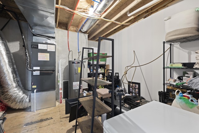 interior space featuring washer / dryer and water heater