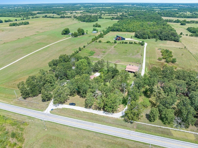 aerial view with a rural view