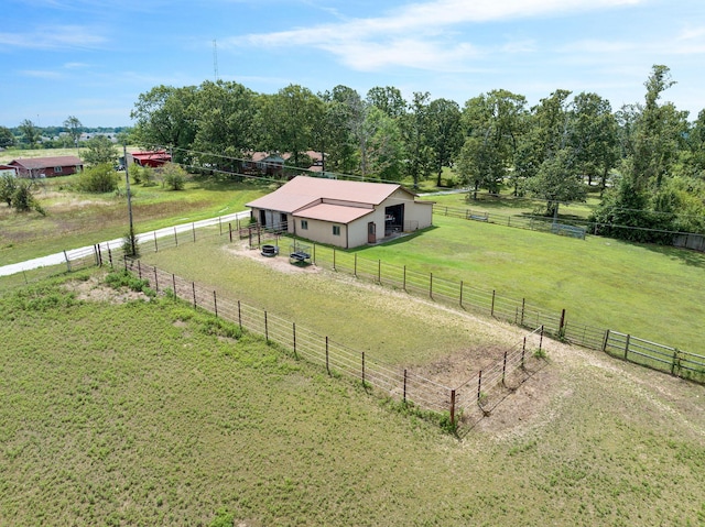 aerial view featuring a rural view