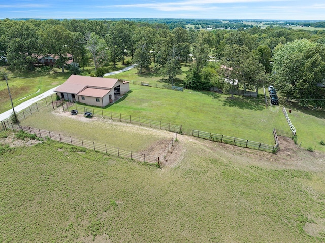 aerial view featuring a rural view