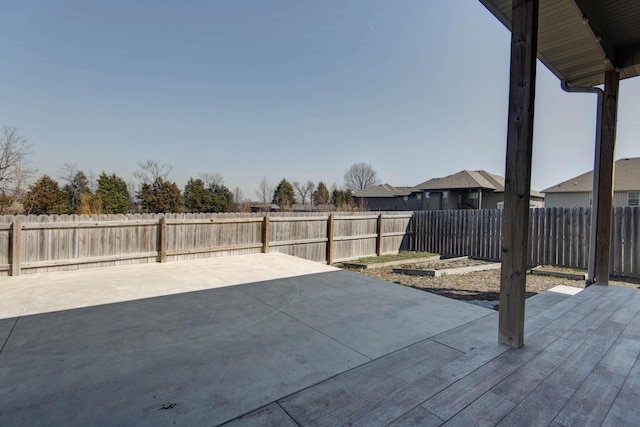 view of patio featuring a fenced backyard