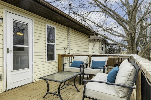 deck with outdoor lounge area