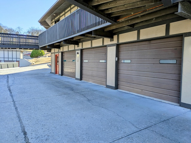 garage with driveway