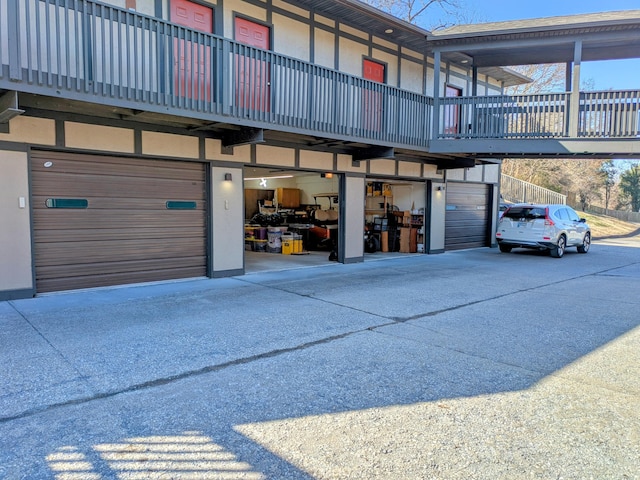 garage with driveway