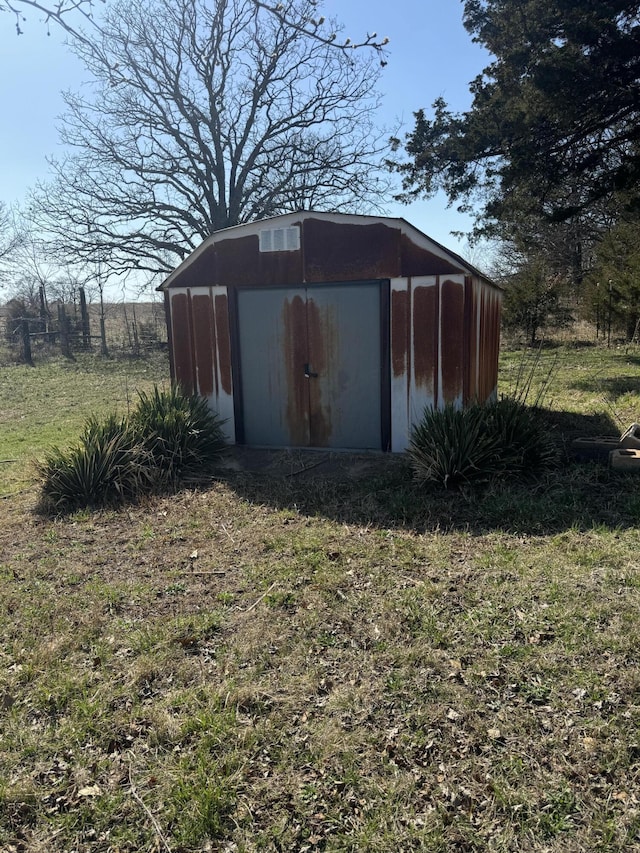 view of shed