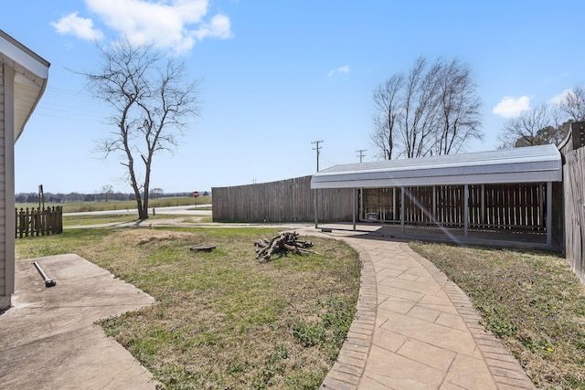 view of yard with fence