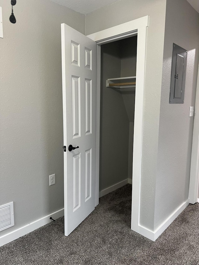 closet with electric panel and visible vents