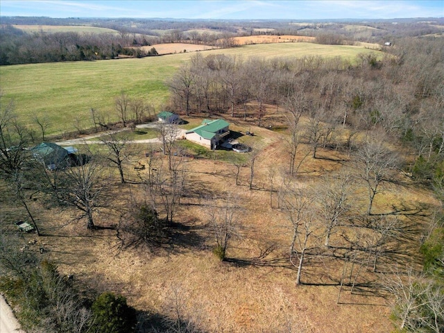 aerial view with a rural view