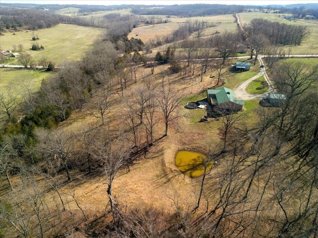 drone / aerial view featuring a rural view