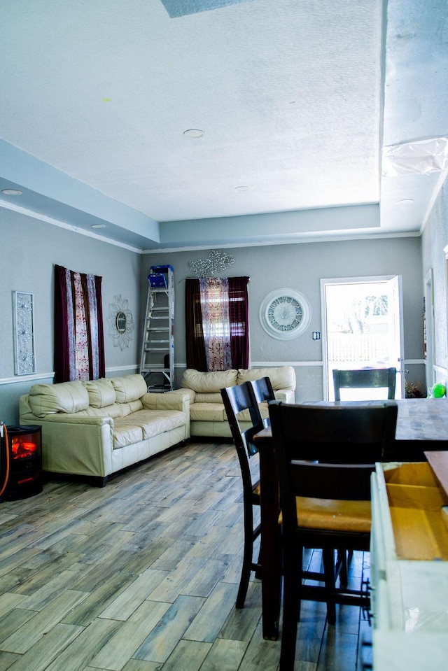 dining room with wood finished floors