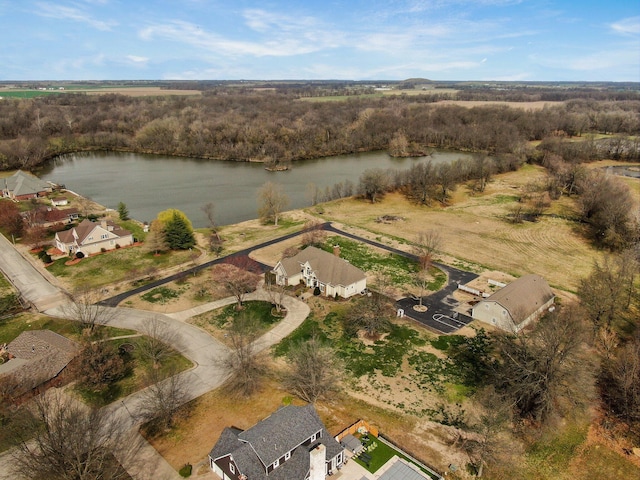 304 Reavley Dr, Lamar, MO 64759 - bird's eye view with a water view