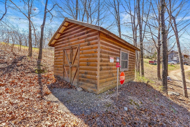 view of shed