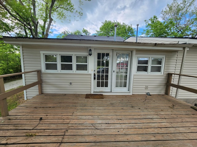 1622 W Fairview Ave, Carthage, MO 64836 - wooden terrace with french doors