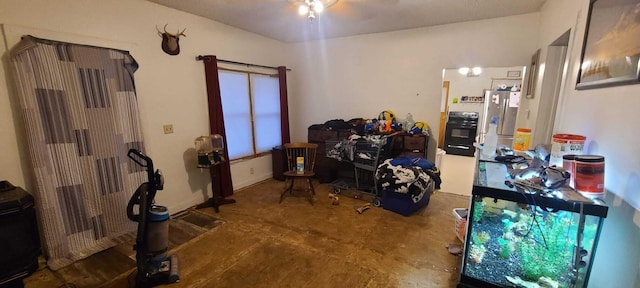 interior space featuring concrete floors