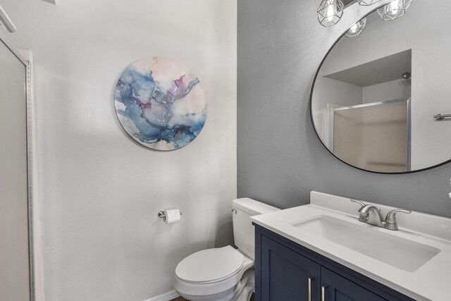 235 Ozark Mountain Resort Dr Unit 47, Kimberling City, MO 65686 - full bath with an enclosed shower, toilet, baseboards, vanity, and a textured wall