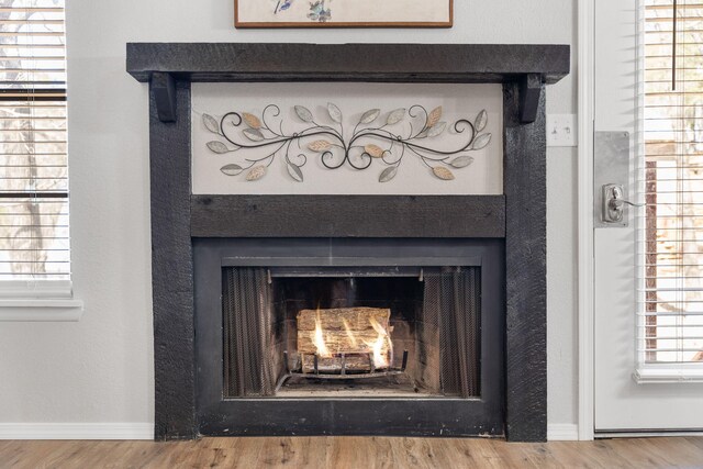 235 Ozark Mountain Resort Dr Unit 47, Kimberling City, MO 65686 - room details featuring baseboards, wood finished floors, and a fireplace