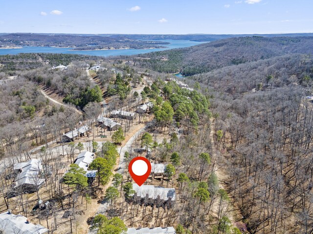 235 Ozark Mountain Resort Dr Unit 47, Kimberling City, MO 65686 - bird's eye view featuring a wooded view and a water view