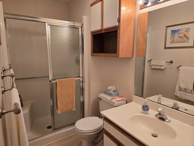 300 Port Dr Unit 5, Kimberling City, MO 65686 - bathroom with toilet, vanity, and a stall shower